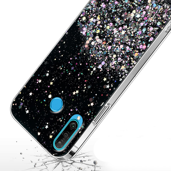 Case for Huawei P30 Lite, Glittery, black