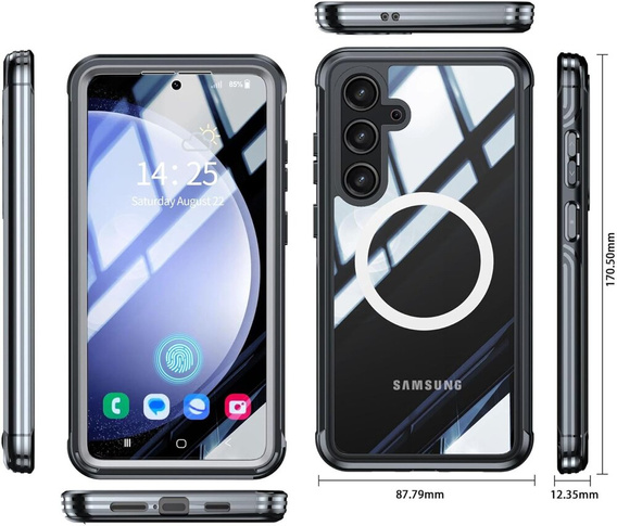 Case for Samsung Galaxy S23 FE, Shockproof, with screen film, for MagSafe, black