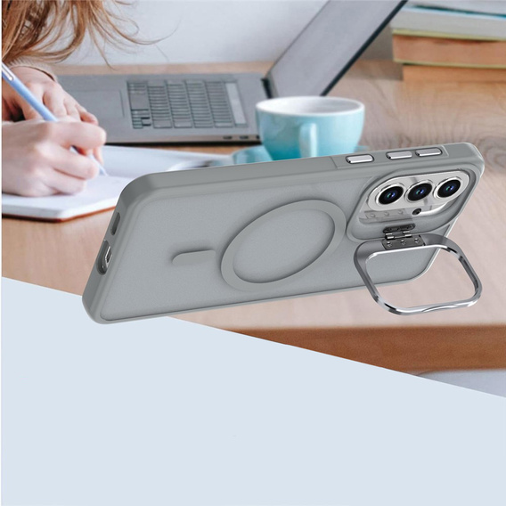 Skin-touch case with MagSafe stand for Samsung Galaxy A37 5G, grey