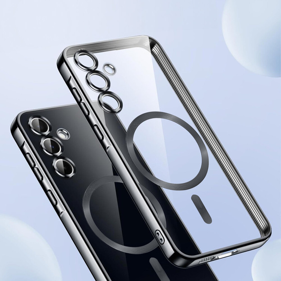 Case for Samsung Galaxy A55 5G, Electro MagSafe, black + Screen Glass