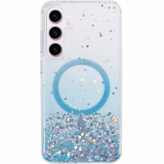 Case for Samsung Galaxy S24+ Plus, Glittery, for MagSafe, blue
