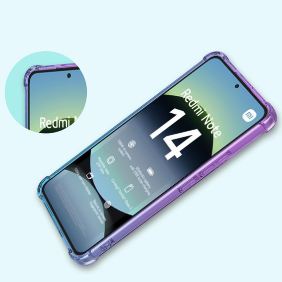 Case for Xiaomi Redmi Note 14 4G, Gradient Dropproof, Purple / blue