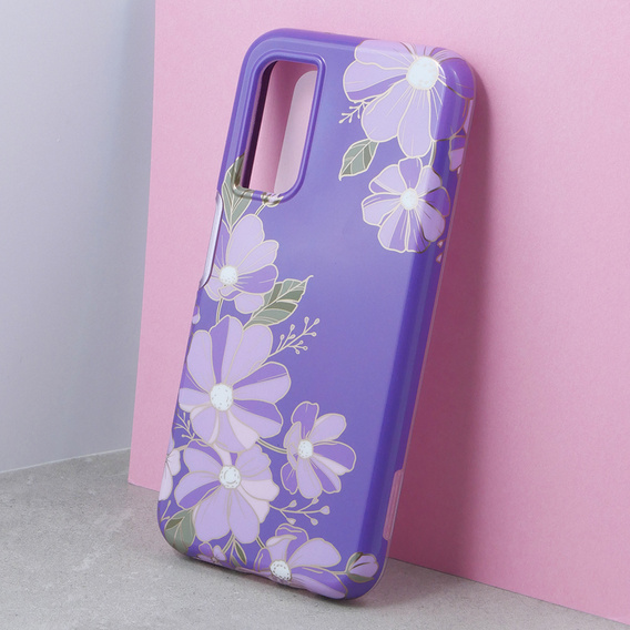 Case for Samsung Galaxy A14 4G/5G, Suritch Full Body Flowers, purple
