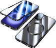 Magnetic Dual Glass MagSafe case for iPhone 16, black