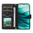 Flip case for Xiaomi Redmi Note 14 Pro 5G / Xiaomi Redmi Note 14 Pro+ 5G / Xiaomi Poco X7 5G, Rhombus Crossbody Leather, black