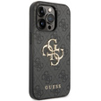 GUESS Case for iPhone 15 Pro Max, 4G Big Metal Logo, grey