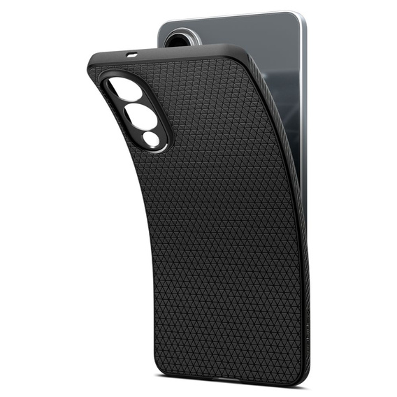 Spigen case for Samsung Galaxy S25 Edge, Liquid Air, black + 9H Tempered Glass