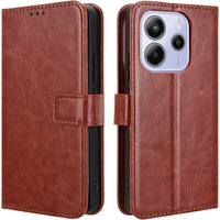 Flip case for Xiaomi Redmi Note 14 4G, Crazy Horse Wallet, brown