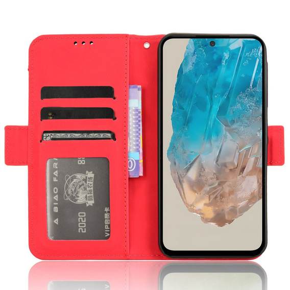 Flip case for Samsung Galaxy M35, Card Slot, red