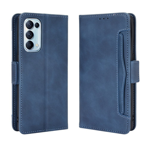 Flip case for Oppo Reno 5 5G, Card Slot, blue
