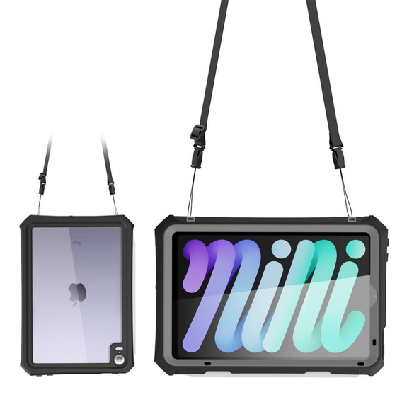 IP68 Waterproof Case for iPad mini 8.3" 2021 (6 gen.) / iPad mini 8.3" 2024 (7 gen.), black