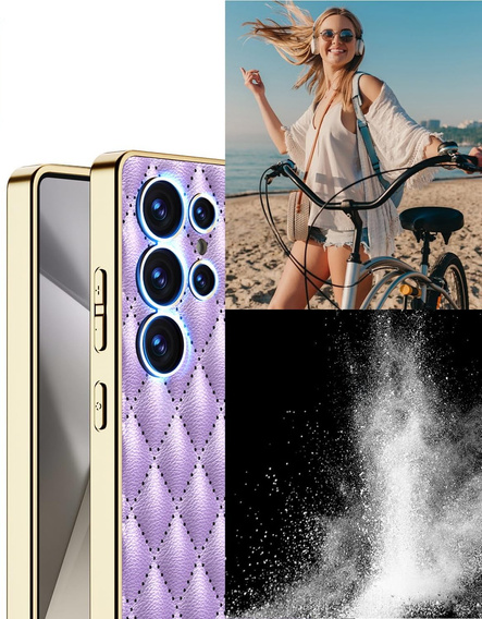 Case for Samsung Galaxy S25 Ultra, Leather Rhombus, purple