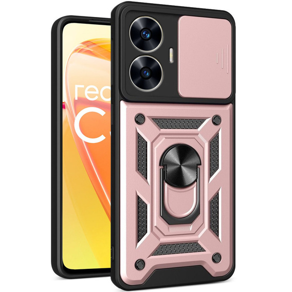Case for Realme C55, CamShield Slide, pink rose gold