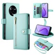 Flip case for Realme 14 Pro+ 5G, Wallet Zipper Pocket, mint