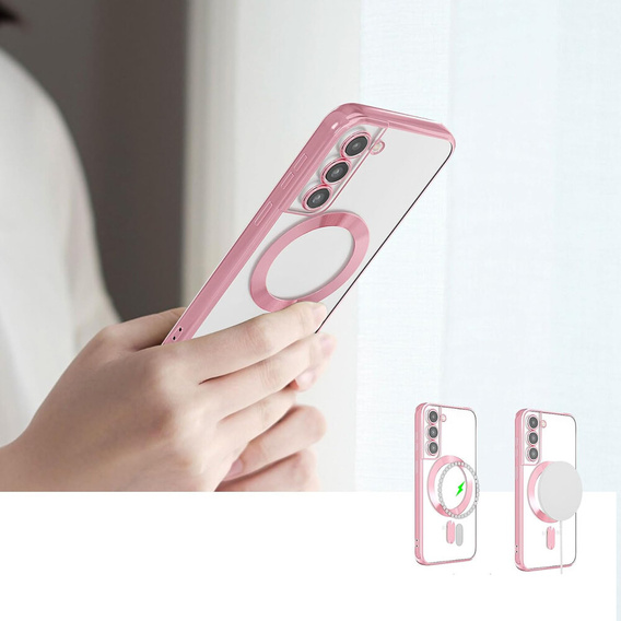 Case for Samsung Galaxy S22, Electro MagSafe, pink rose gold + Screen Glass