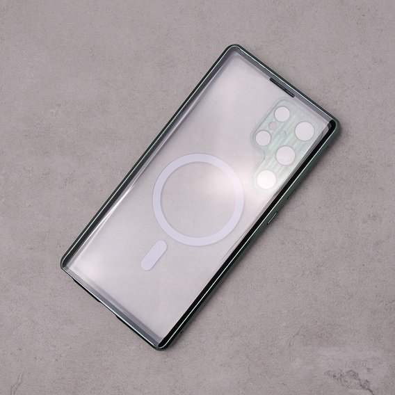 Magnetic Dual Glass MagSafe case for Samsung Galaxy S23 Ultra, green