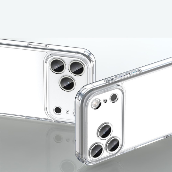 Silicone sleeve for iPhone 17 Pro Max, with hard back, transparent
