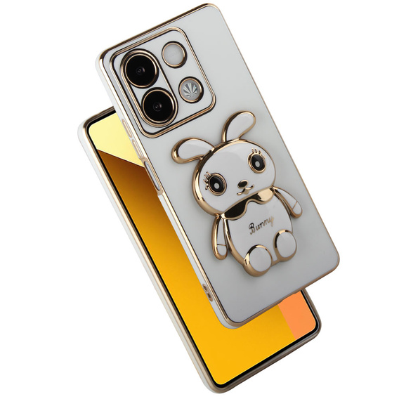 Case for Xiaomi Redmi Note 13 5G, Rabbit, white + 9H Tempered Glass