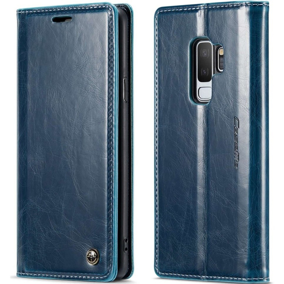 CASEME flip case for Samsung Galaxy S9+ Plus, Waxy Textublue, blue