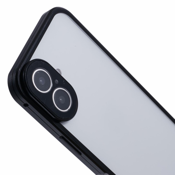 Case for iPhone 16, Magnetic Dual Glass, black