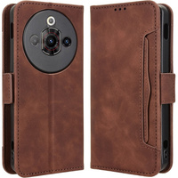 Card Slot flip case for Nubia Focus Pro 5G, brown