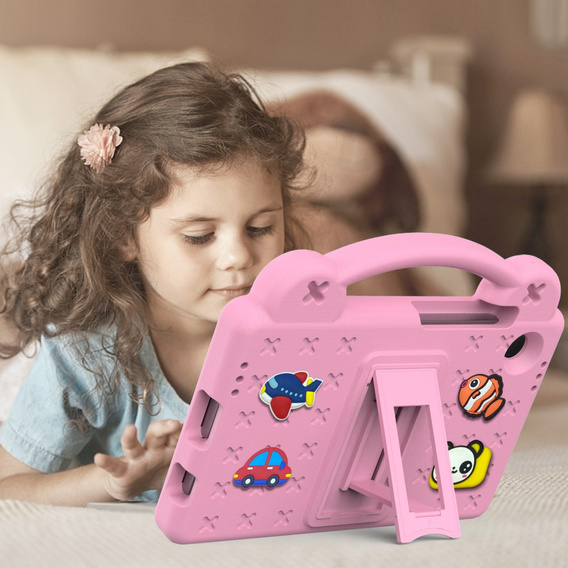 Children's case for Samsung Galaxy Tab A11 / A9, Cute Patterns, with stand, pink