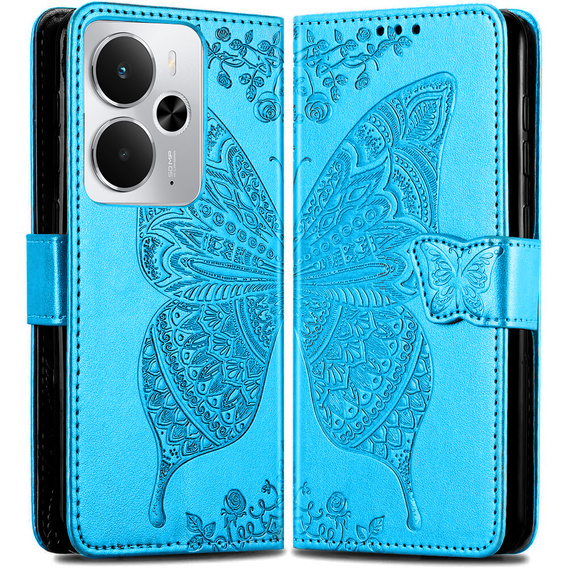 Flip case for Realme 14 5G / Realme 14T 5G, Butterfly, blue