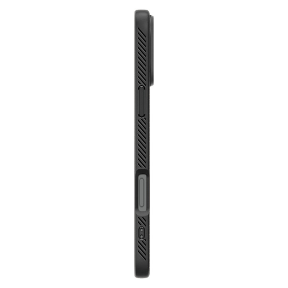 Spigen case for iPhone 16 Pro, Liquid Air, black + 9H Tempered Glass