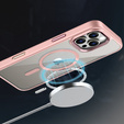 Case for iPhone 16 Pro Max, for MagSafe, ERBORD Matt Case, transparent / pink + Screen Glass