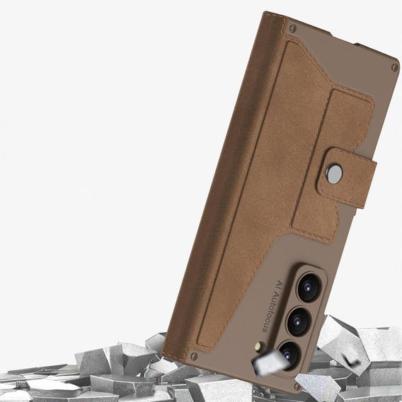 Wallet case with flap brown for Samsung Galaxy Z Fold 7 5G