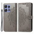 Flip case for Motorola Edge 50 Pro, Mandala, grey