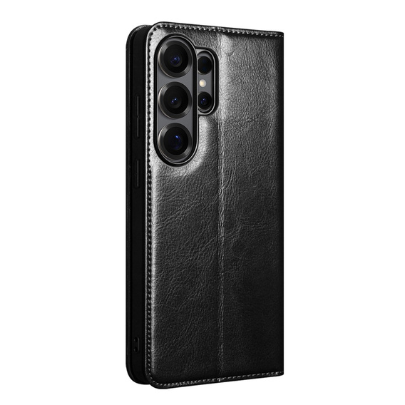 Qialino leather case with flap Wallet for Samsung Galaxy S26 Ultra, black