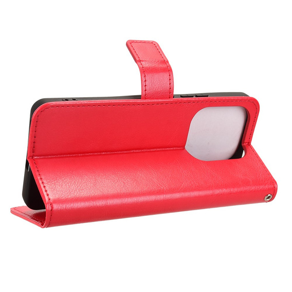 Flip case for Xiaomi Redmi Note 14 4G, Crazy Horse Wallet, red