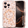 Magnetic case with floral laser pattern for iPhone 16 Pro