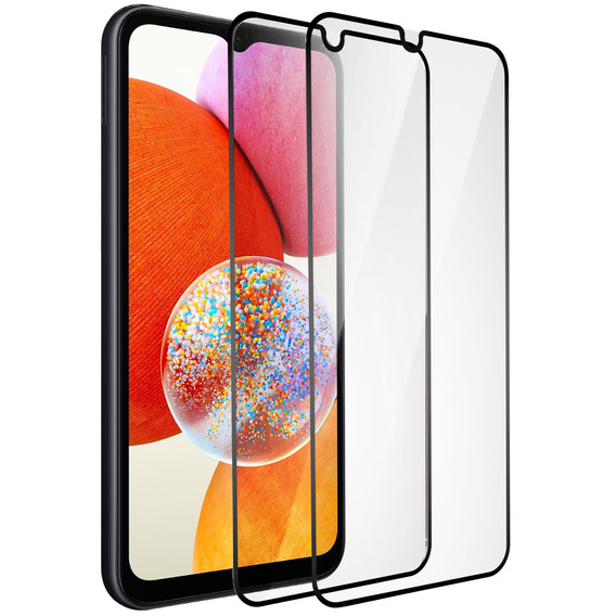 2x Tempered Glass for Samsung Galaxy A14 4G / A14 5G, ERBORD 3D full display