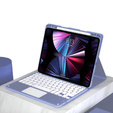 Case + keyboard iPad 10.2 2021 / 2020 / 2019 / Air 10.5 2019, Leather Pen Slot TouchPad, purple