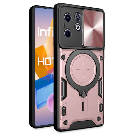 Armor case for Infinix Hot 40i, CamShield Slide, pink rose gold