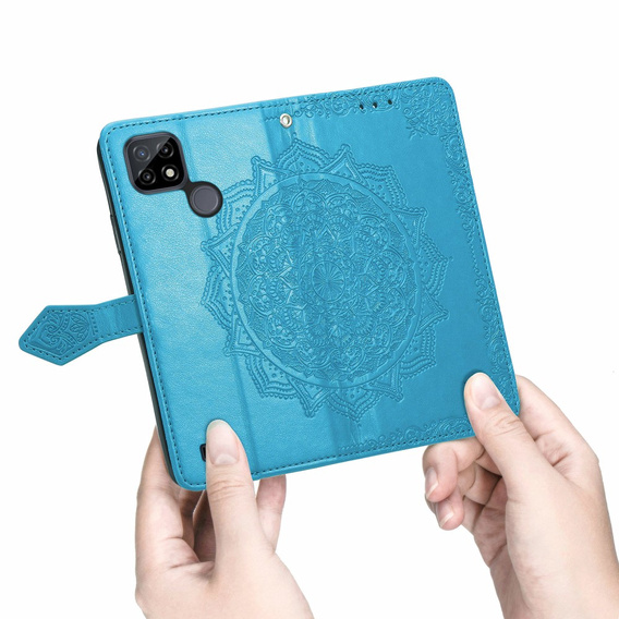 Flip case for Realme C21Y / C25Y, Mandala, blue