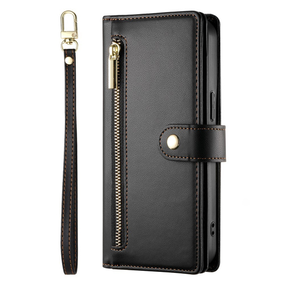 Flip case for Xiaomi Redmi Note 14 Pro 5G / Poco X7 5G, Wallet Zipper Pocket, black