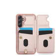 Case for Samsung Galaxy S23 FE, Leather Flower Card Slot, pink