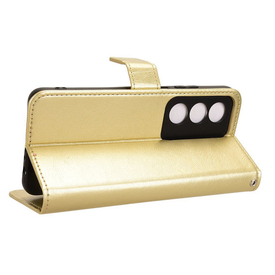 Flip case for Oppo A80, Crazy Horse Wallet, gold