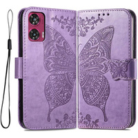 Flip case for Motorola Edge 50 Fusion 5G, Butterfly, purple