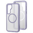 Case with frame for Samsung Galaxy S23 FE, for MagSafe, transparent / purple