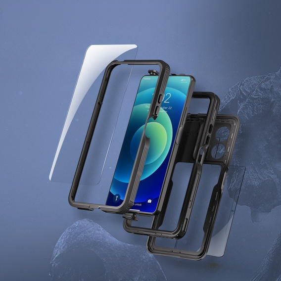 IP68 Waterproof Case for Xiaomi Redmi Note 13 5G, Redpepper, black