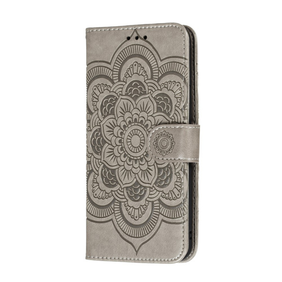 Flip case for Xiaomi Redmi Note 9s/ 9 Pro, Mandala Flower, grey