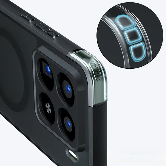 Case for Xiaomi 15, for MagSafe, ERBORD Matt Case, black + Screen Glass