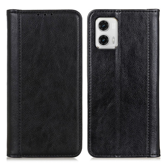 Flip case for Motorola Moto G73 5G, Split Leather, black