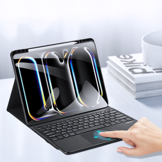 Case + keyboard Apple iPad Pro 13" 7 gen. 2024, Dux Ducis TouchPad Leather Pen Slot, black