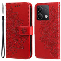 Flip case for Xiaomi Redmi Note 13 5G, Mandala, red