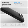 Spigen case for iPhone 16E, Rugged Armor MagSafe, black + Tempered Glass 9H